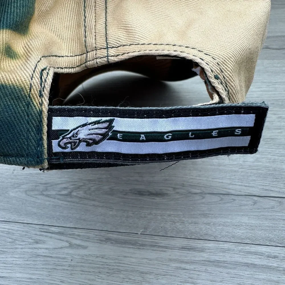 Philadelphia Eagles NFL Team Apparel hat Yellow Green One Size Strap‎ Back